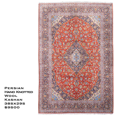 Kashan - Persian Hand Knotted Rug - 385x295 cms