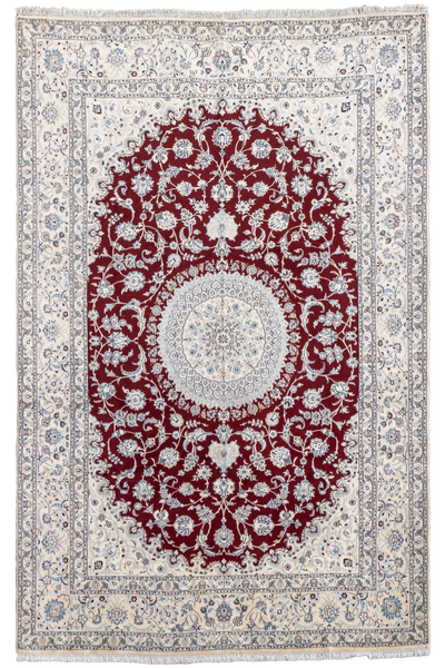 Nain Hand Knotted Wool & Silk Persian Rug | 400x300 cm