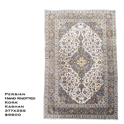 Kashan - Persian Hand Knotted Rug 102 - 377x255 cms