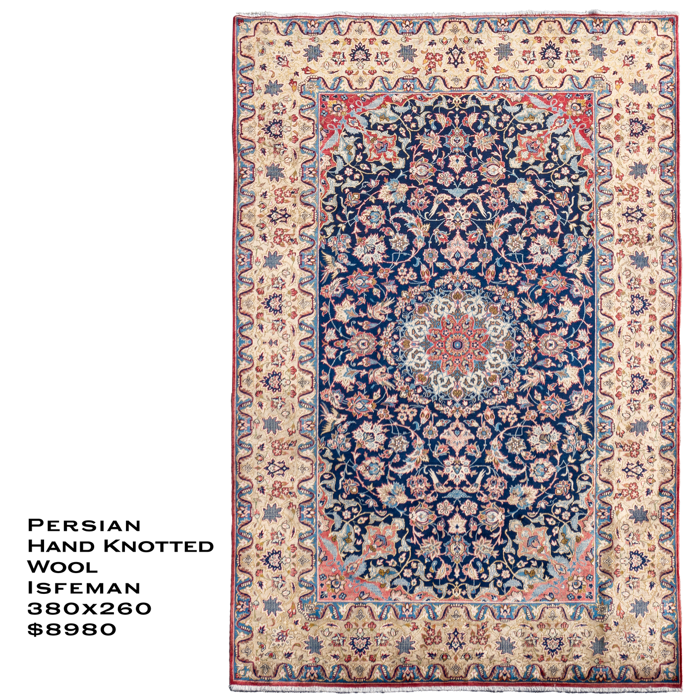 Isfeman - Persian Hand Knotted Rug - 380x260 cms