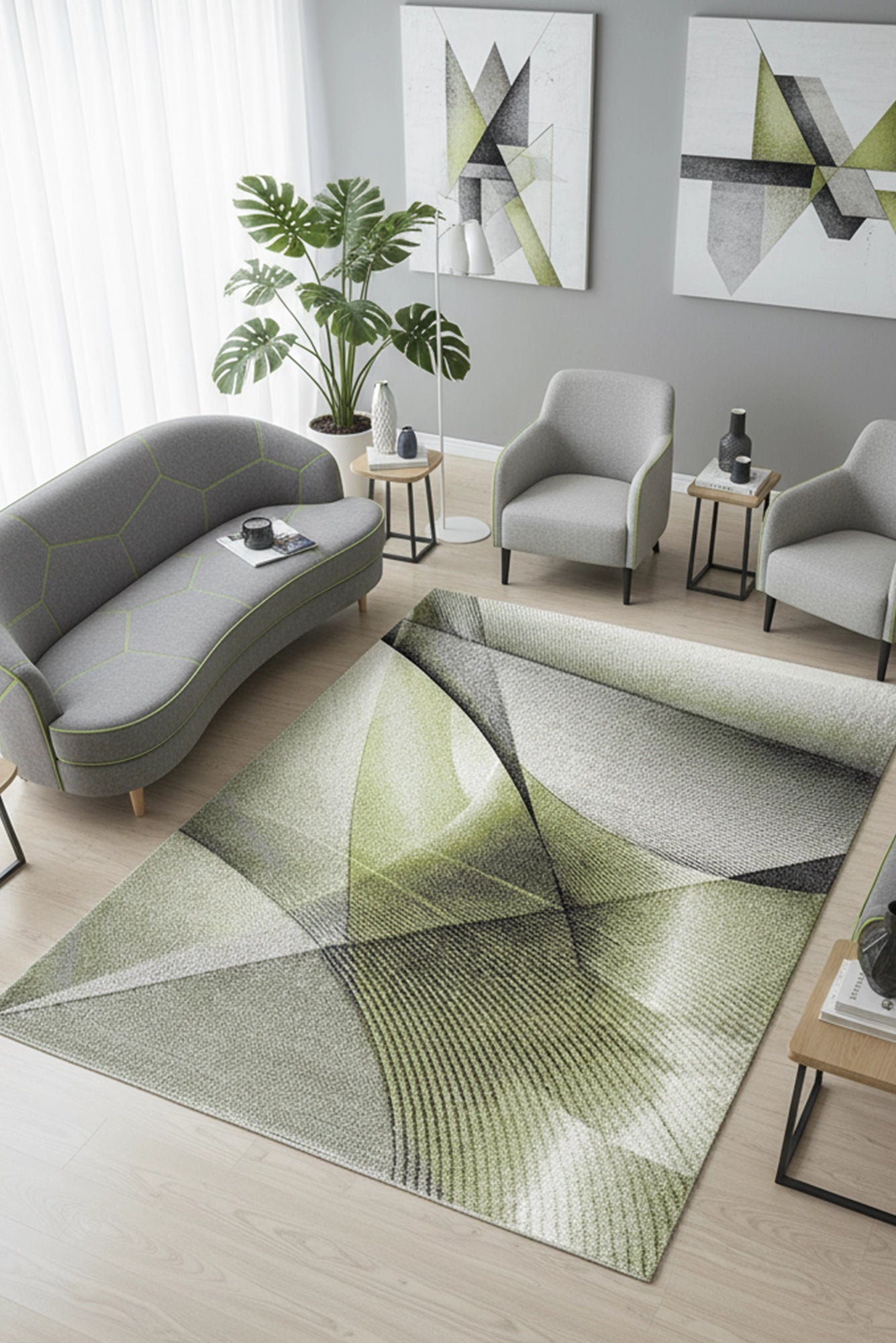 Fantasy Abstract Rug - 119 Green