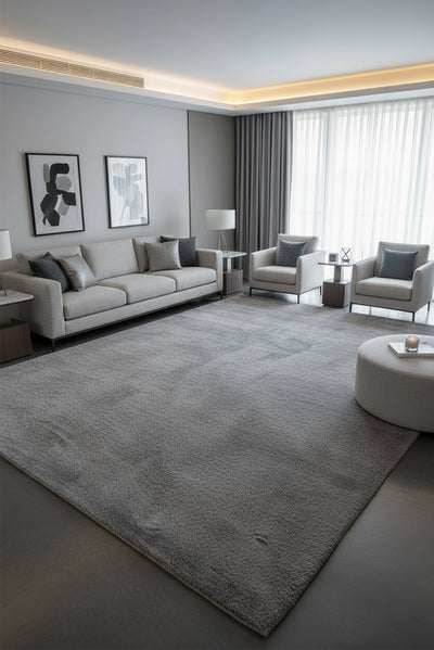 Faux Bunny Fur Rug  - N5-Grey