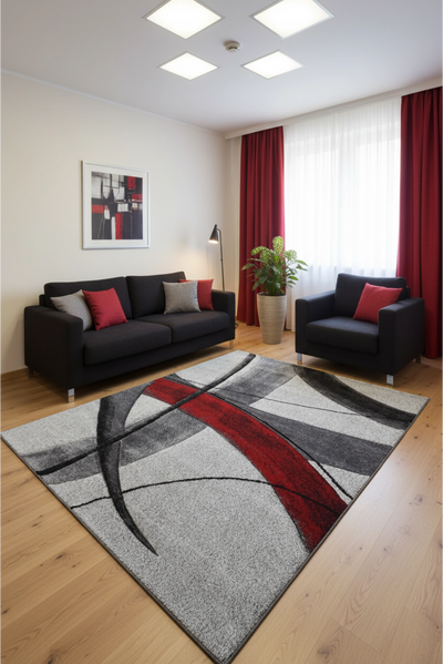Love Abstract Rug - 107 Red