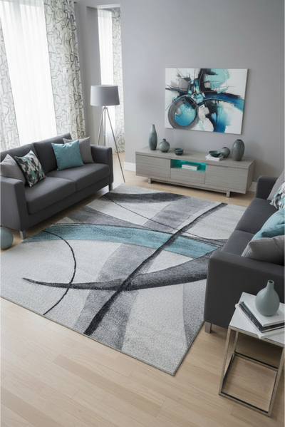 Love Abstract Rug - 101 Blue