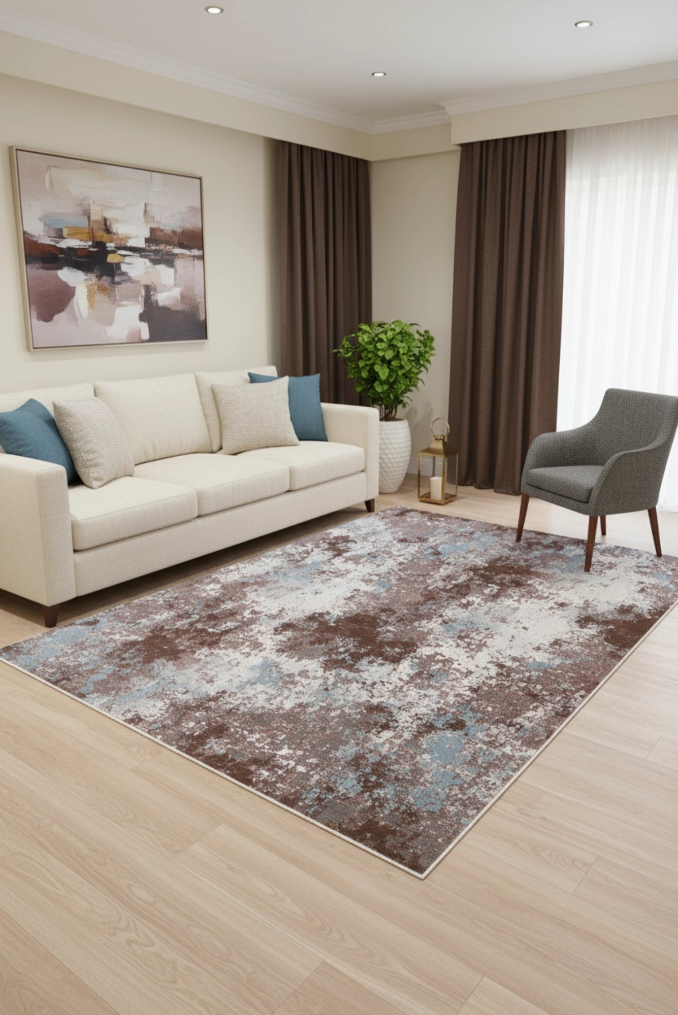 Brilliant Abstract Rug - 112 Rust