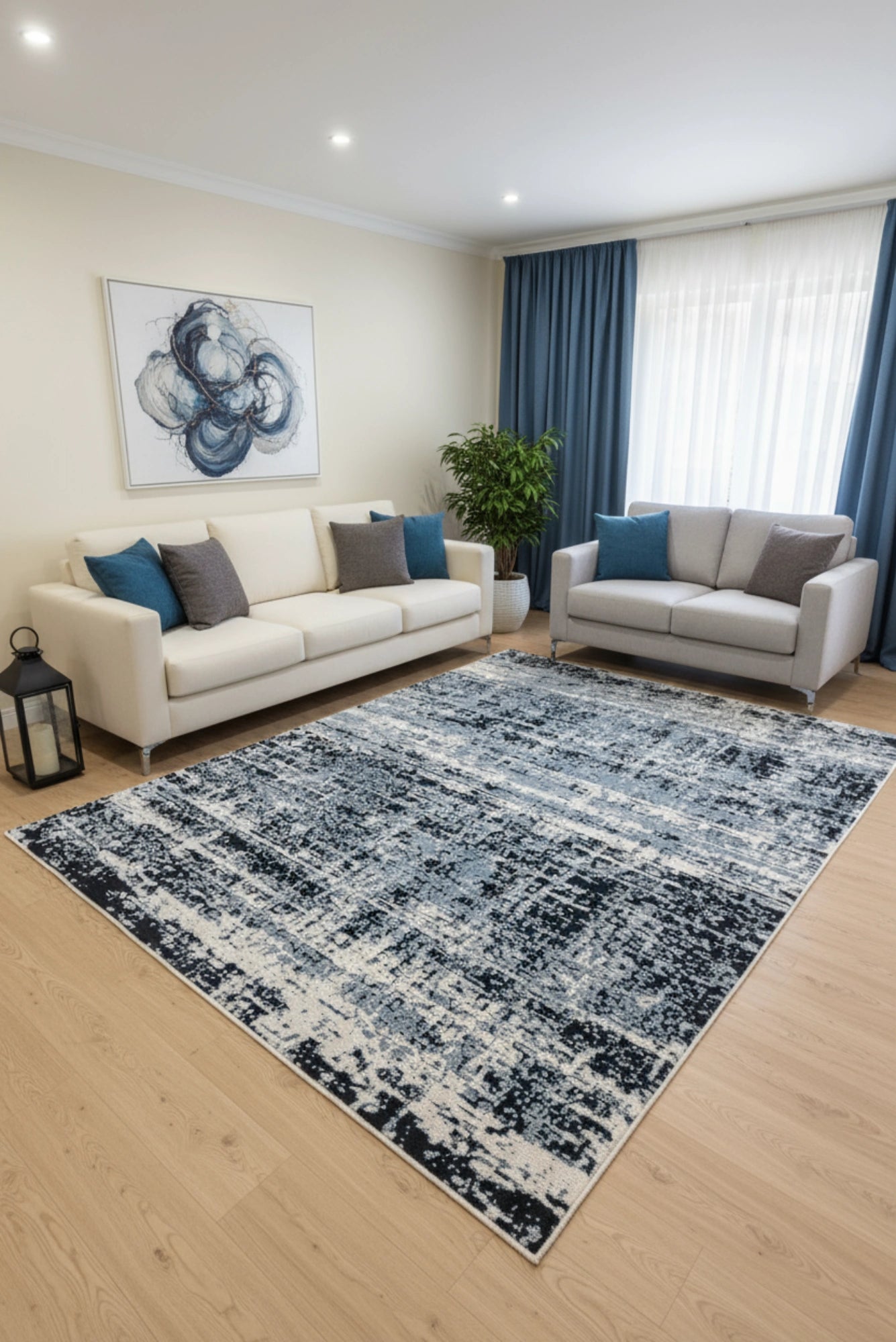 Brilliant Abstract Rug - 105 Charcoal