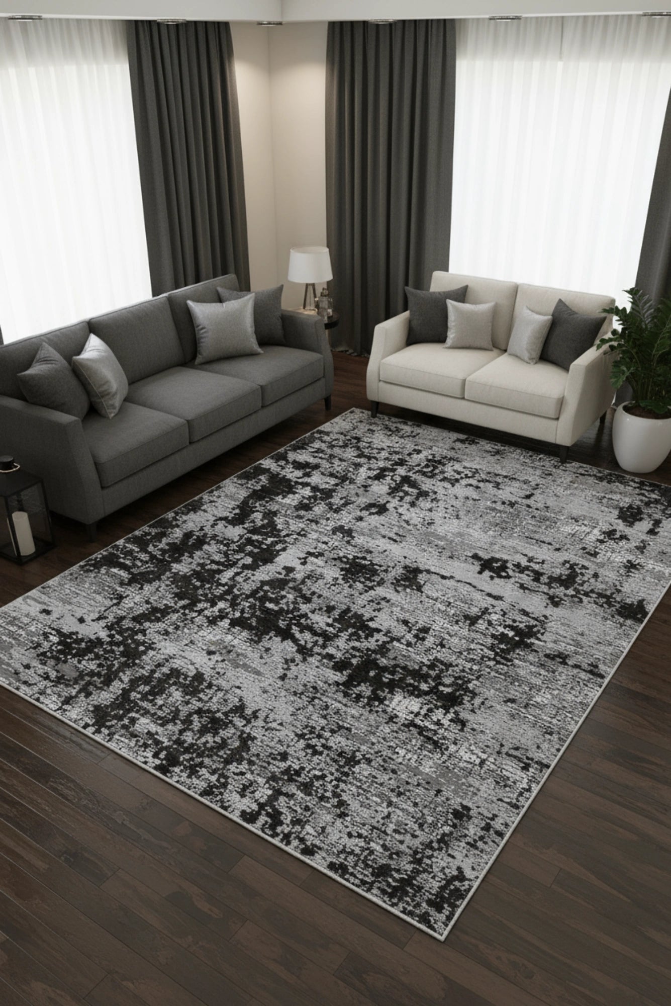 Brilliant Abstract Rug - 108 Grey