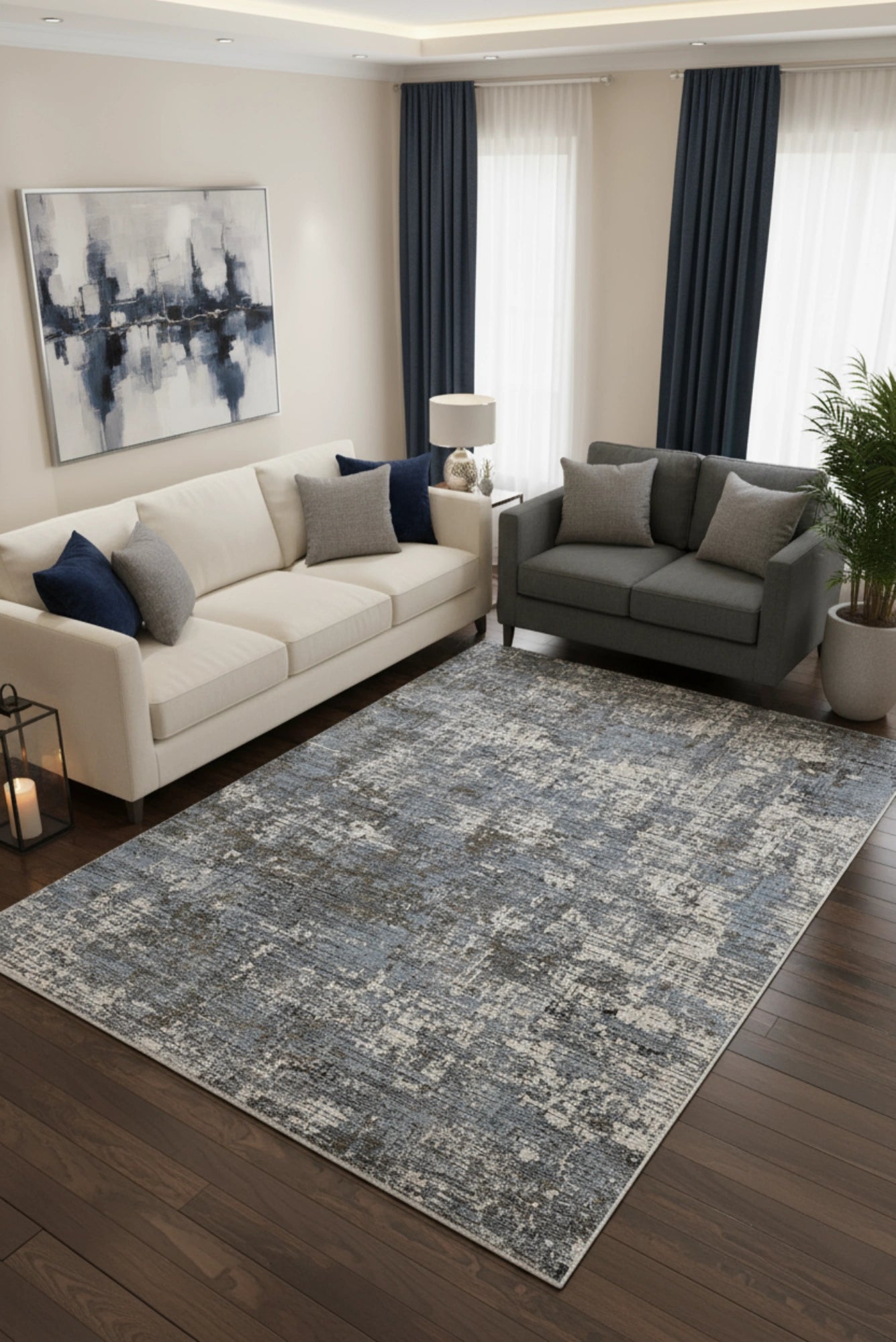 Brilliant Abstract Rug - 107 Blue
