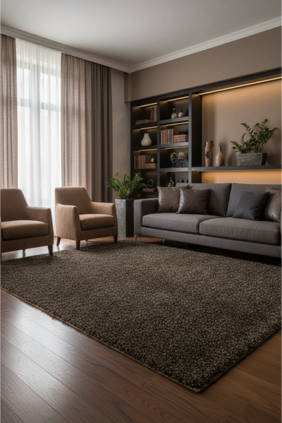Singapore Plain Rug 101 - Charcoal