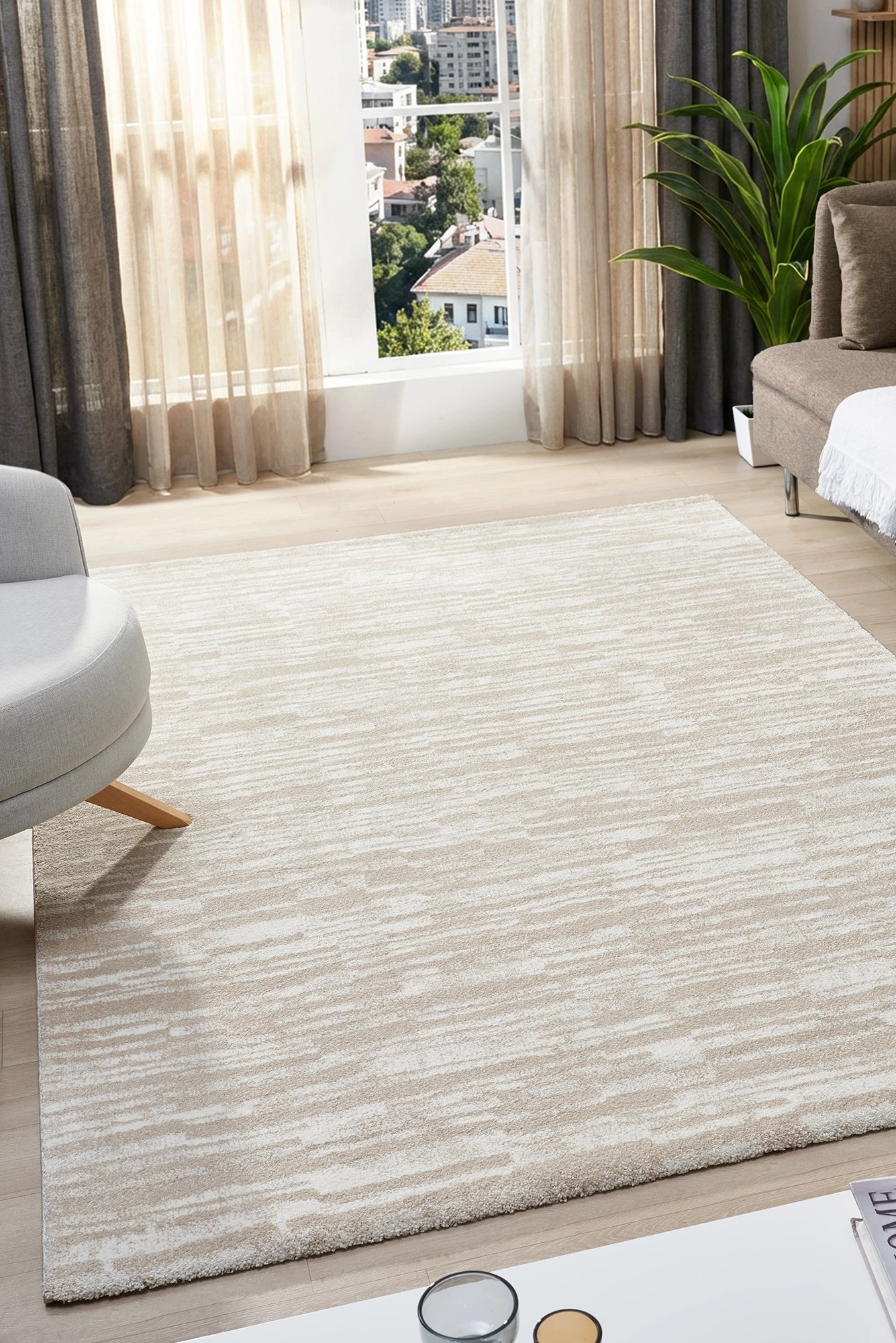 Neutral Polypropylene Rug Frankfurt Plain Rug 105 – Neutral Modern Polypropylene Area Rug | Cyrus ...
