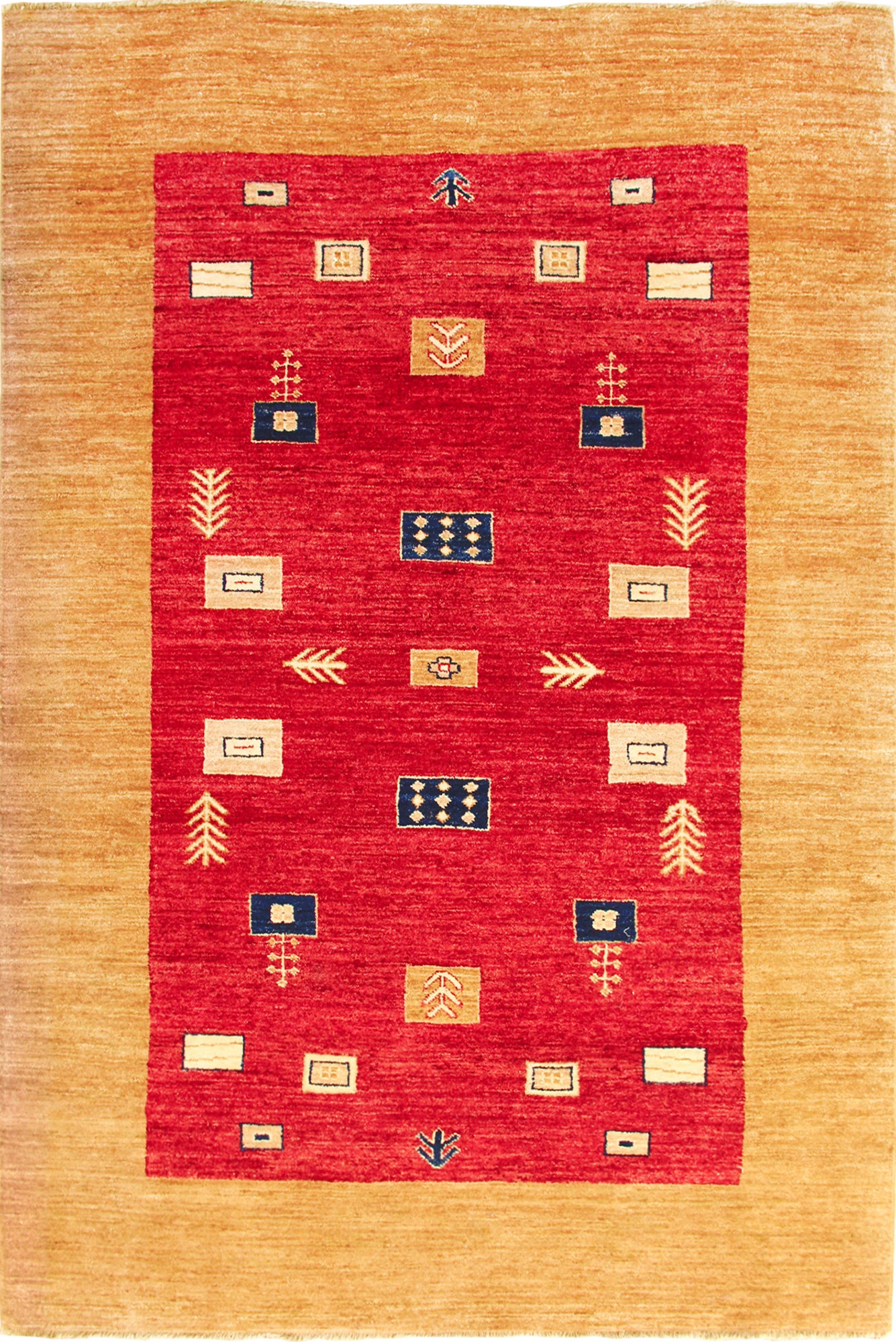 Gabbeh Hand Knotted Wool Rug 212x144cm