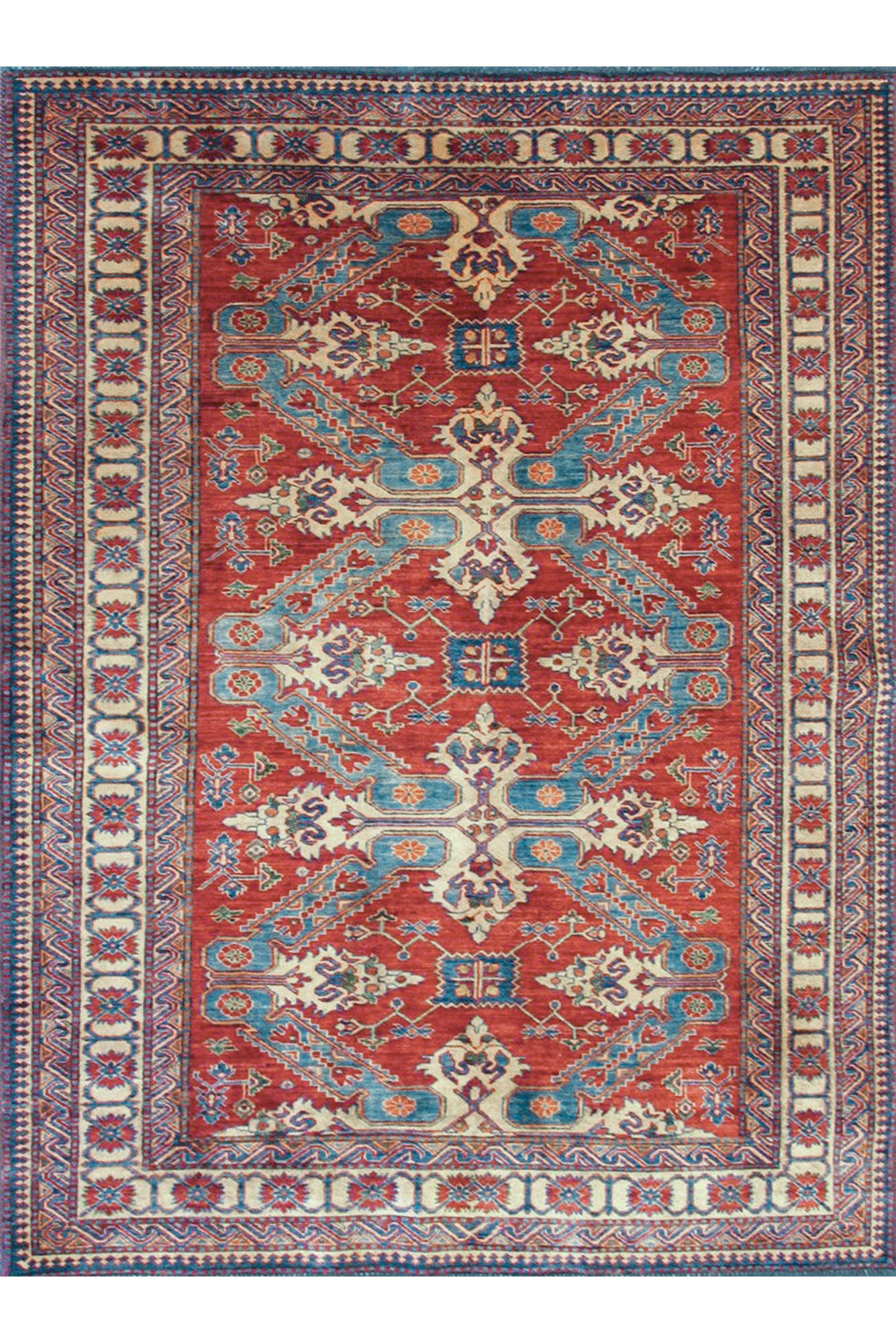 Gazni Geometric Hand Knotted Wool Rug 243x180 cm