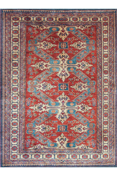 Gazni Geometric Hand Knotted Wool Rug 243x180 cm
