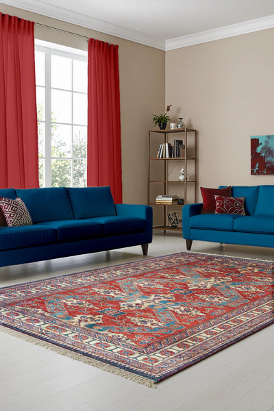 Gazni Geometric Hand Knotted Wool Rug 243x180 cm