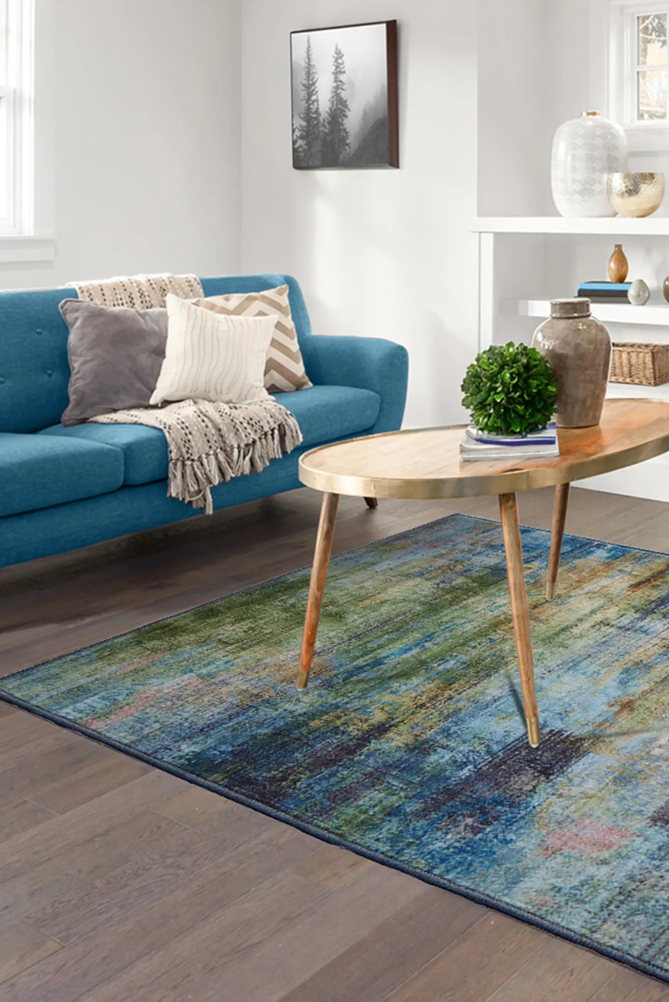 Gia Washable Abstract Rug - 101