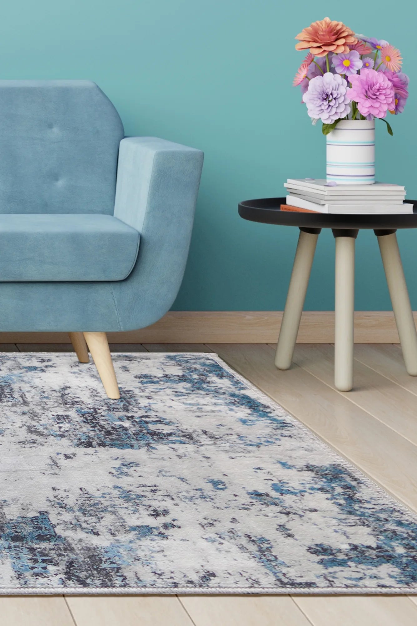 Gia Washable Abstract Rug - 103