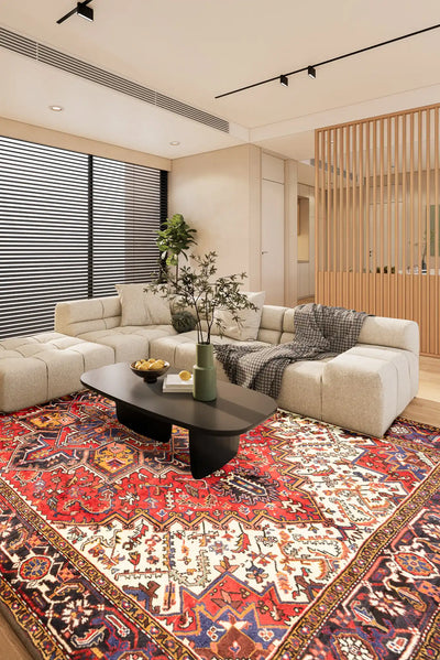 Heriz Hand Knotted Wool Rug - 300x218 cms