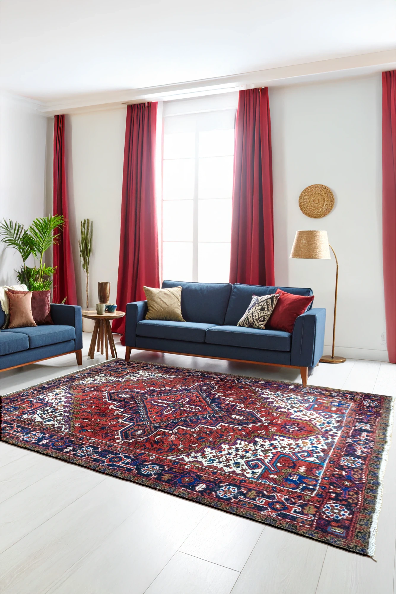 Heriz Persian Hand Knotted Rug 300x245 cms