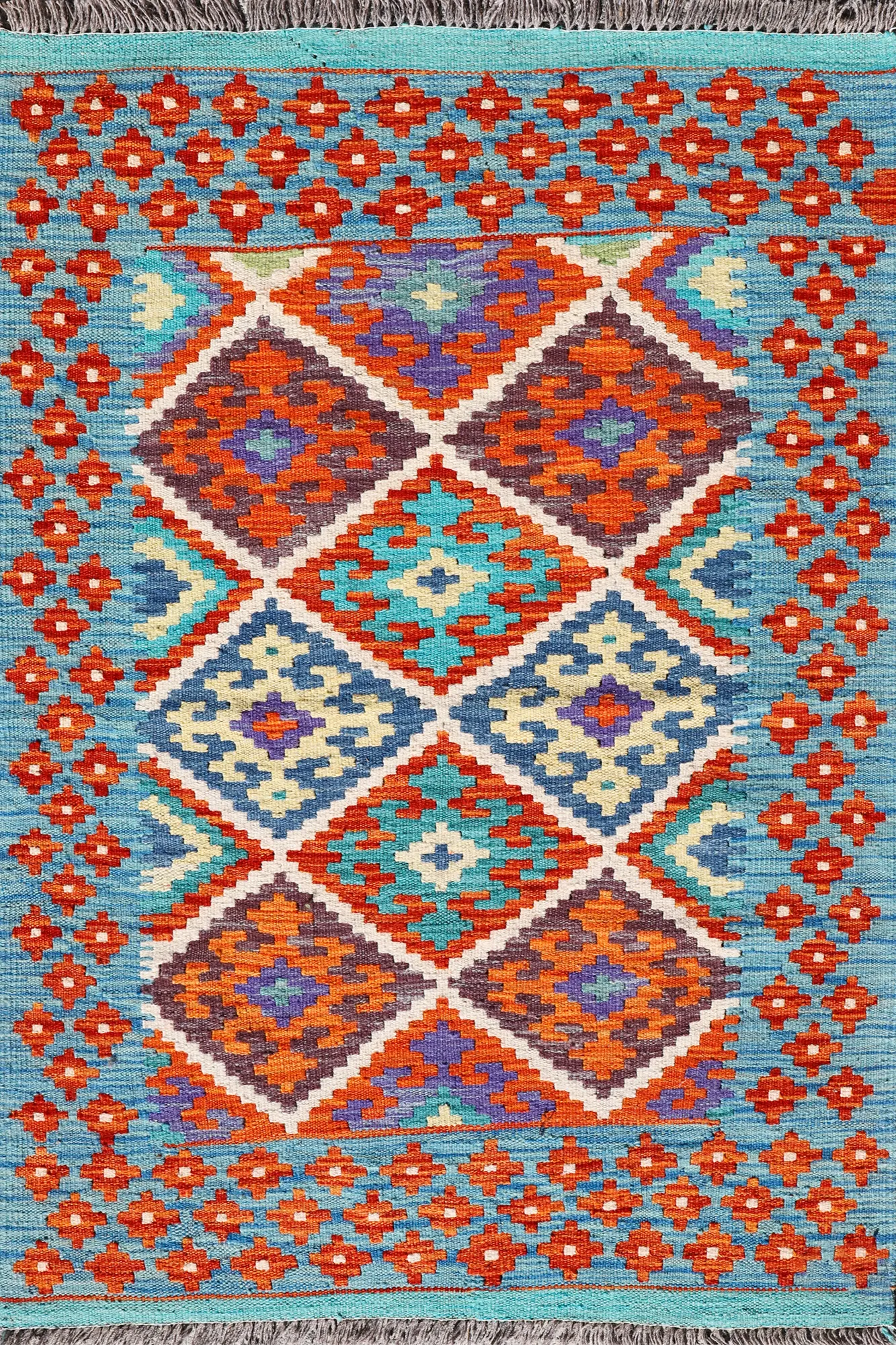 Afghan Kilim Zari Hand Knotted Rug - 148x98cm