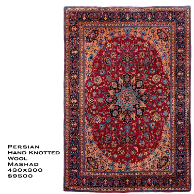 Mashad - Persian Hand Knotted Wool Rug - 430x300cm