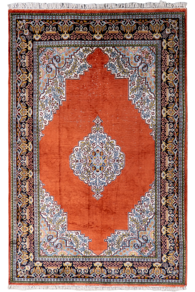 Zinigar Hand Knotted Silky Yarn 221x137 cms