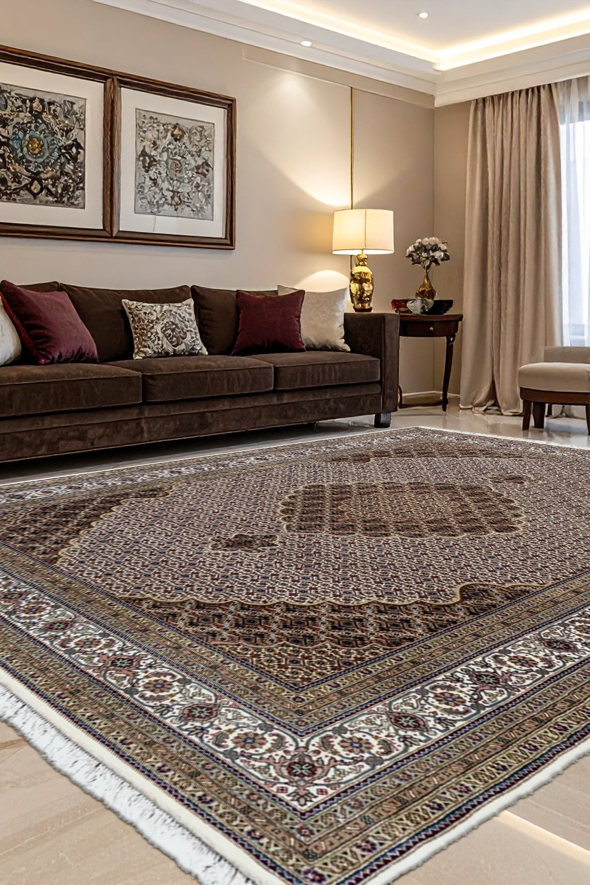 Tabriz - Indo Handknotted Rug 101 - 304x200 cms