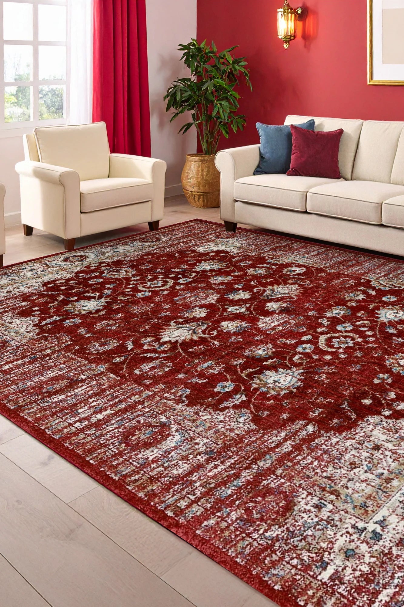 Jasmine Traditional Rug - 118 Red