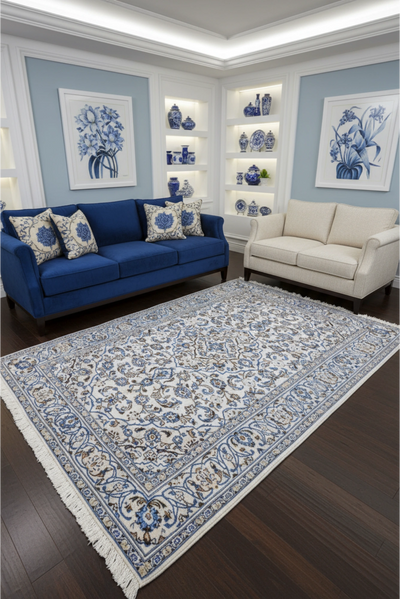 Kashan - Medallion Hand-Knotted Rug - 245x150cm