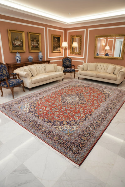 Kashan - Persian Hand Knotted Rug - 385x295 cms