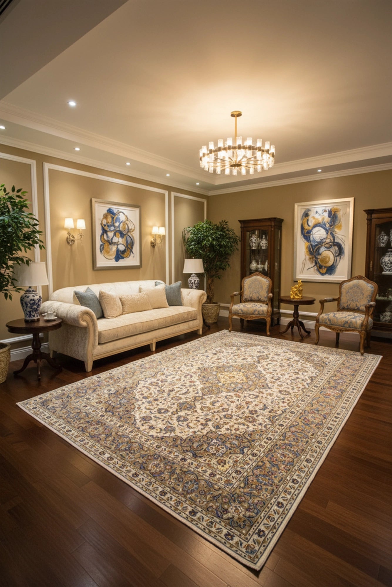 Kashan - Persian Hand Knotted Rug 102 - 377x255 cms