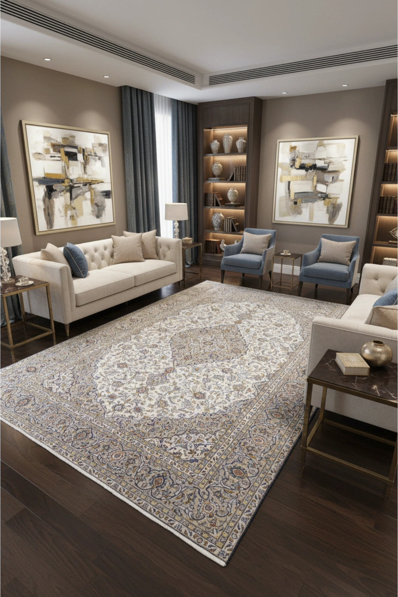 Kashan - Persian Hand Knotted Rug 102 - 390x285 cms