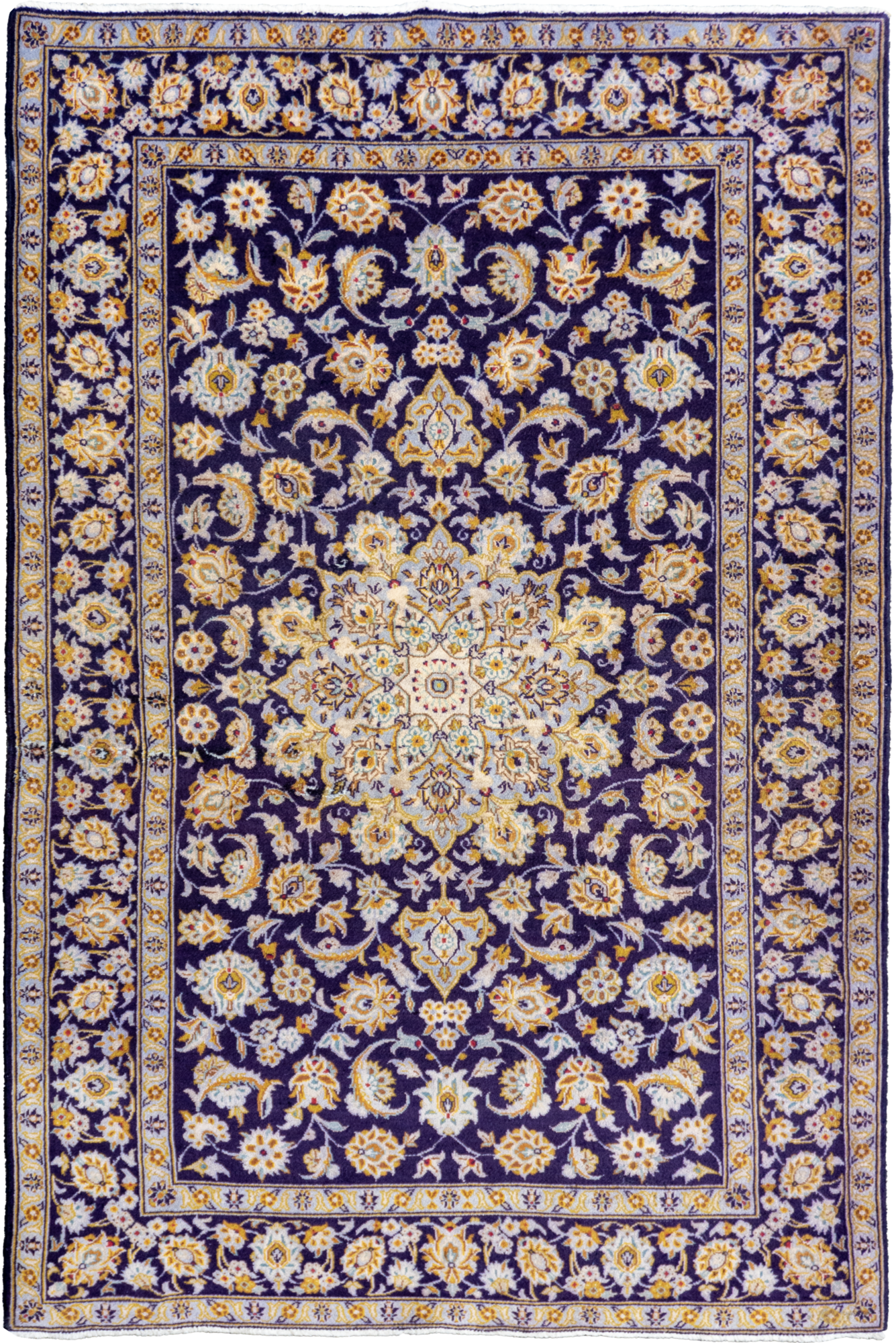 Kashan - Medallion Hand-Knotted Rug 220x132cm