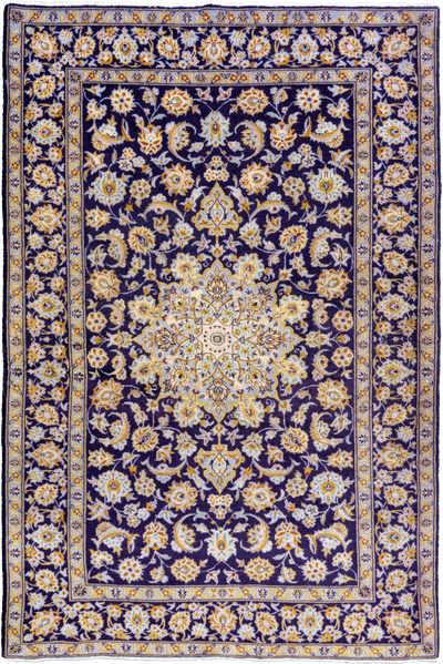 Kashan - Medallion Hand-Knotted Rug 220x132cm