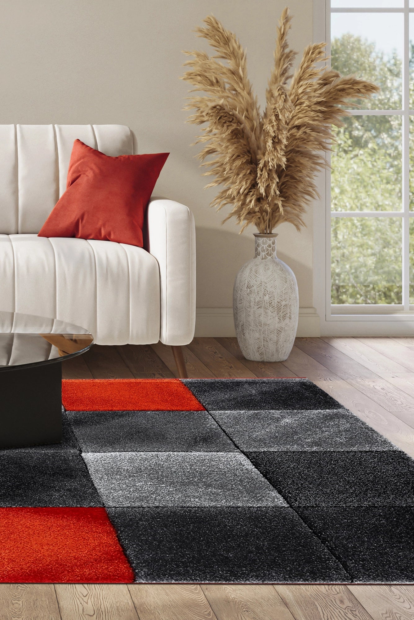 Love Abstract Rug - 123 Orange