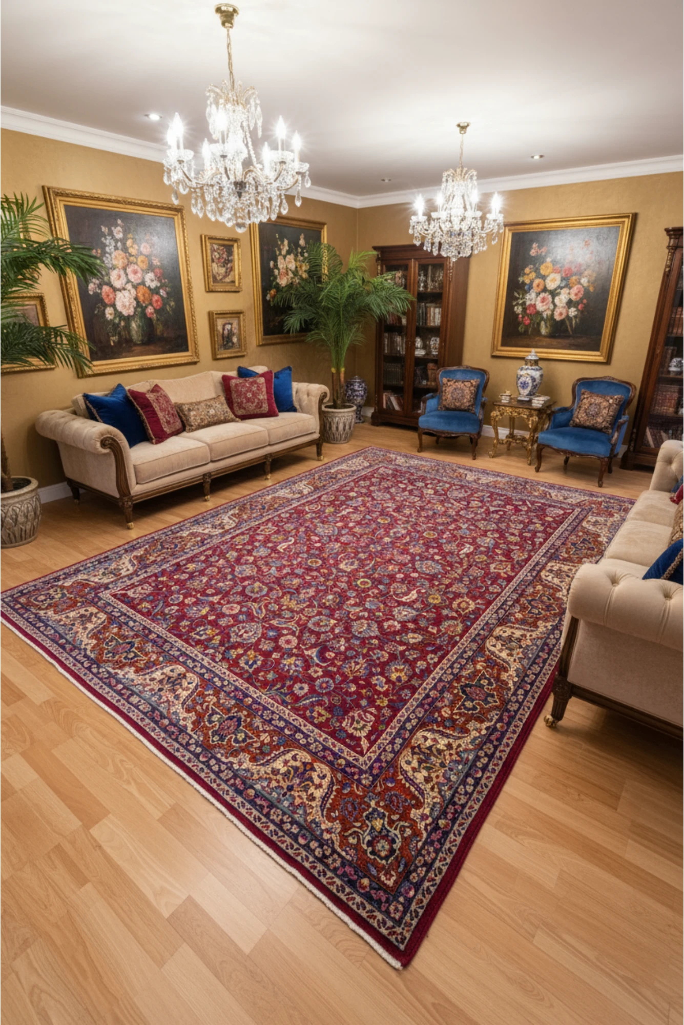 Mashad - Persian Hand Knotted Wool Rug - 390x290 cms