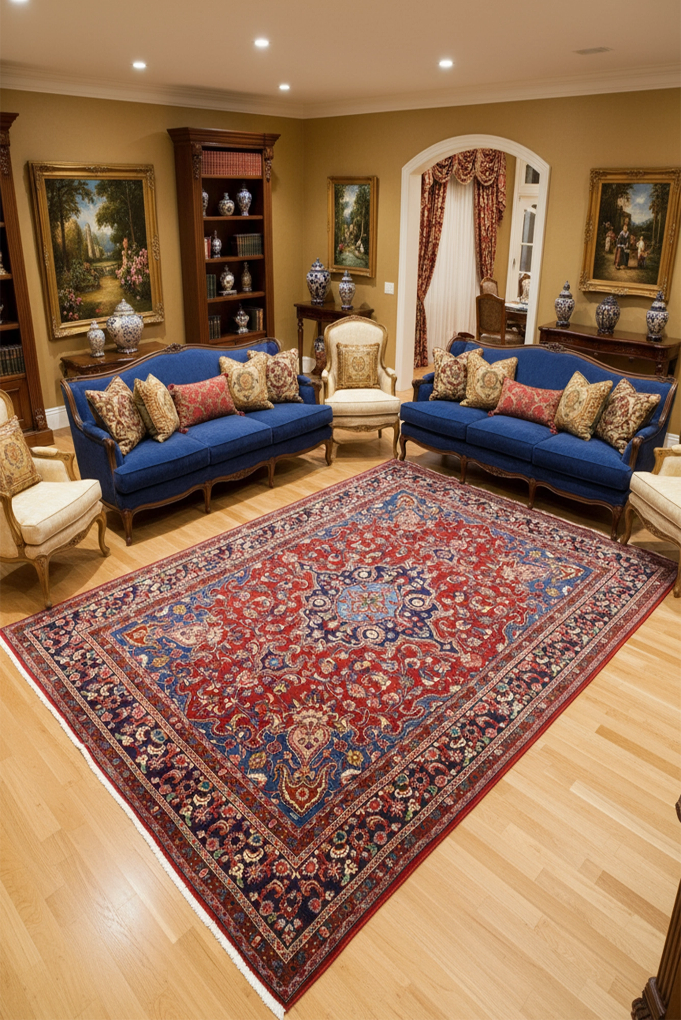 Mashad - Hand-Knotted Wool Rug - 398x295 cms