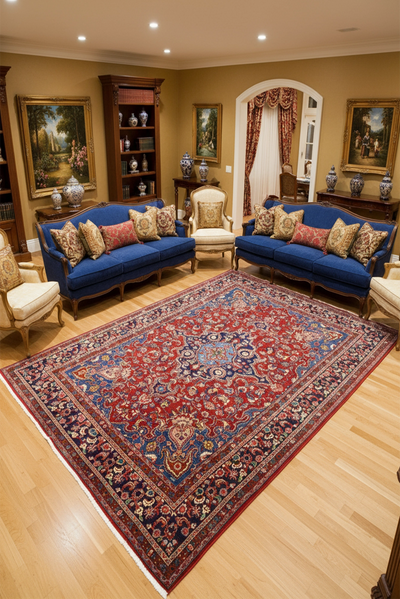 Mashad - Hand-Knotted Wool Rug - 398x295 cms