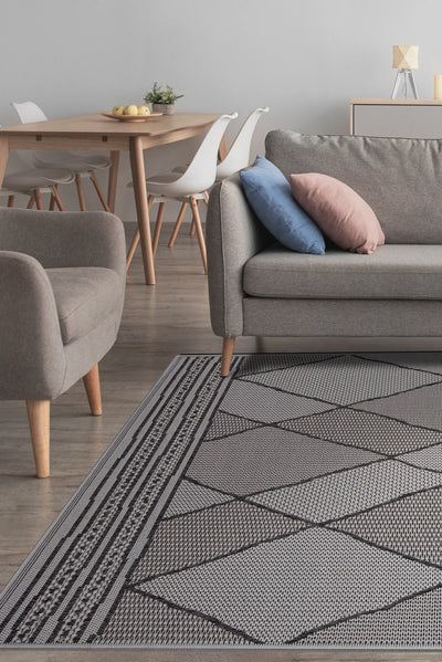 Miran Flatweave Rug 110 - Grey