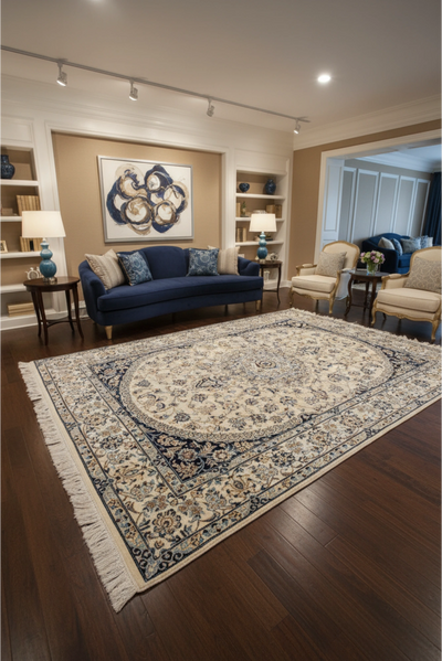 Nain Hand Knotted Wool & Silk Rug | 307x200 cms