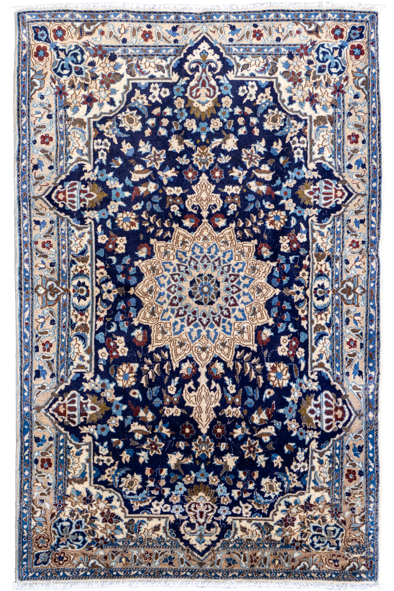 Nain Hand Knotted Wool & Silk Rug | 195x120cm