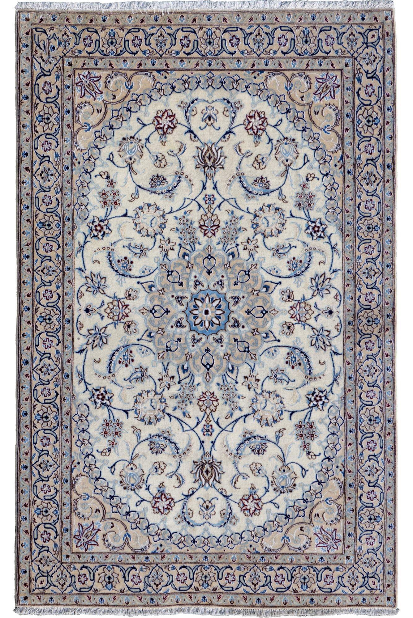 Nain Hand Knotted Wool & Silk Rug | 200x126cm