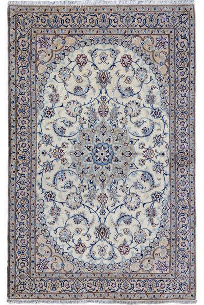 Nain Hand Knotted Wool & Silk Rug | 200x126cm