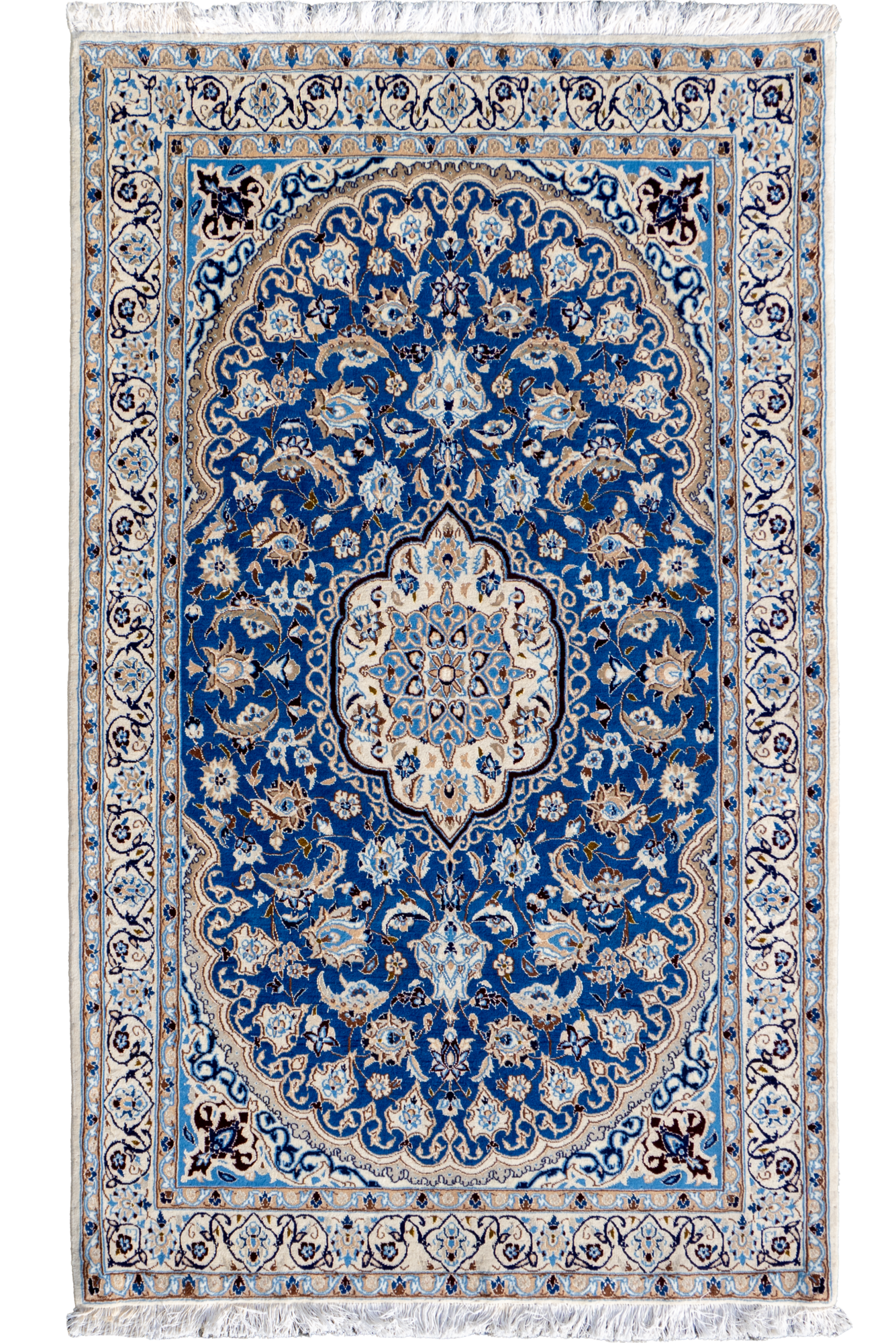 Nain Hand Knotted Wool & Silk Rug | 200x127cm