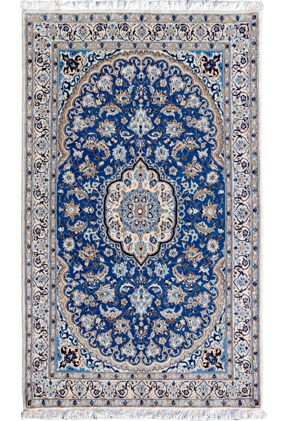 Nain Hand Knotted Wool & Silk Rug | 200x127cm