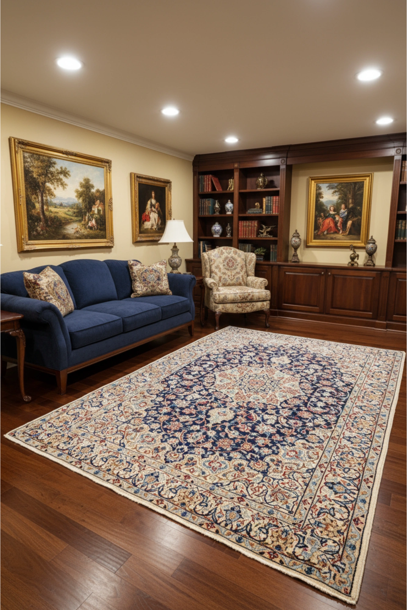 Nain Hand Knotted Wool & Silk Rug | 220x130cm
