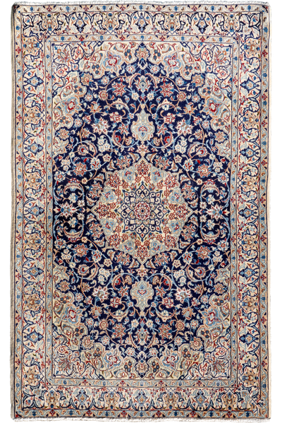 Nain Hand Knotted Wool & Silk Rug | 220x130cm