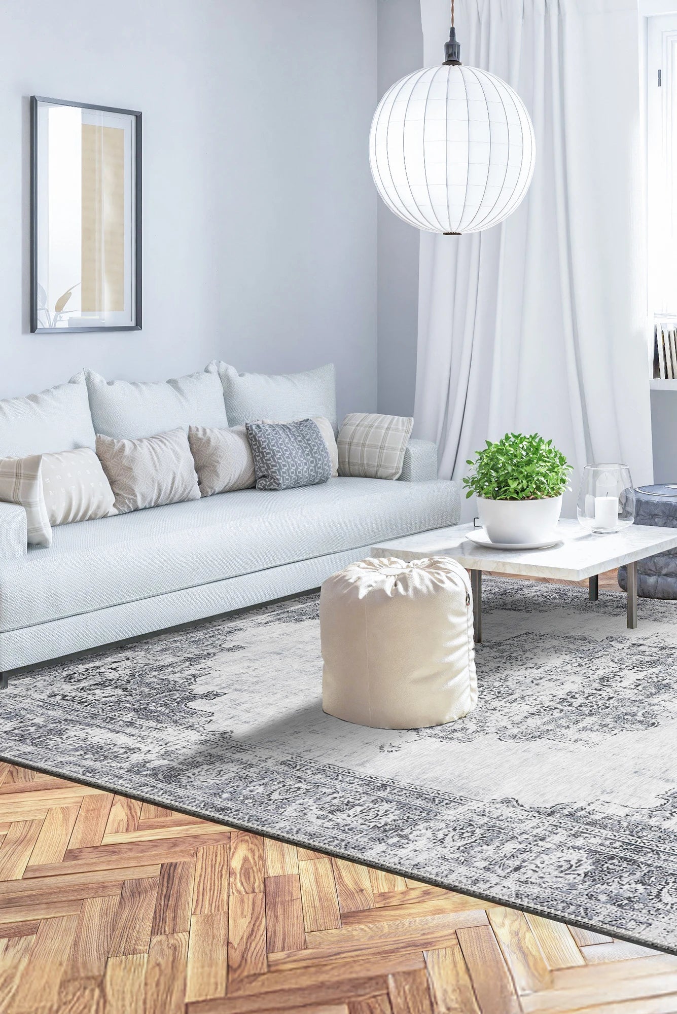 New Jersey Distressed Rug - 127 Grey