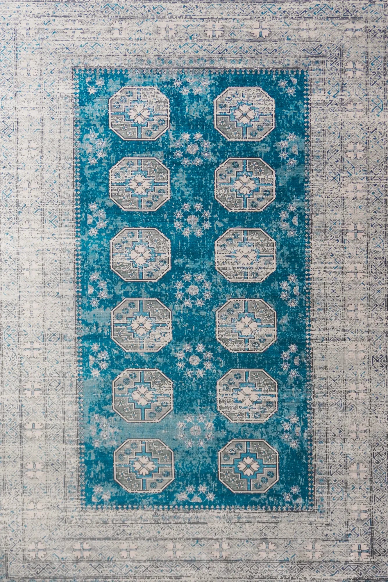 New Jersey Distressed Rug - 140 Blue | Buy Rugs Online | 170x120cm ...