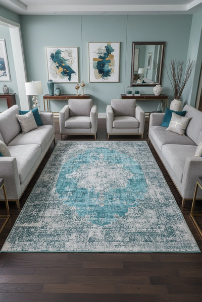 New Jersey Distressed Rug - 121 Blue