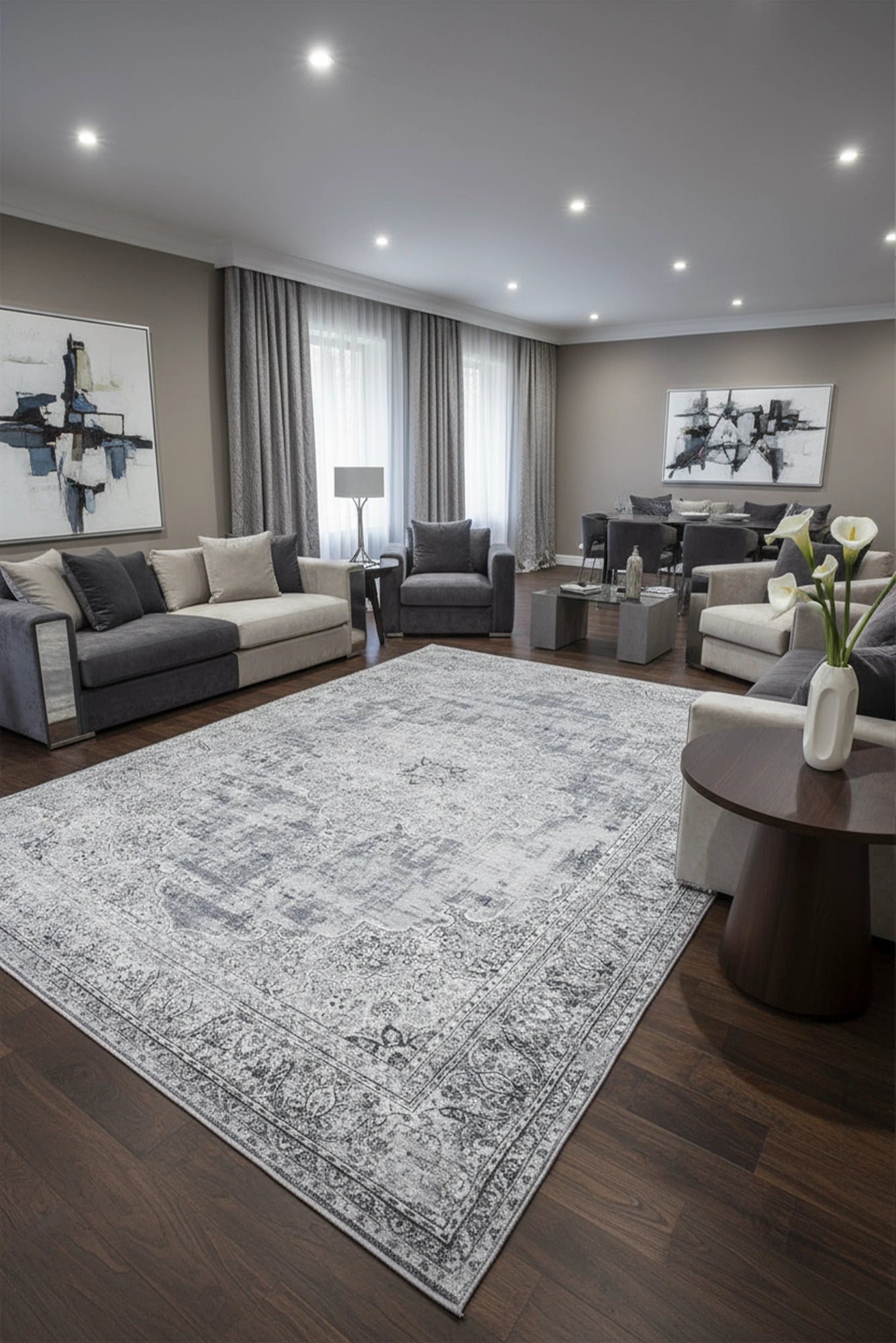 New Jersey Distressed Rug - 128 Grey